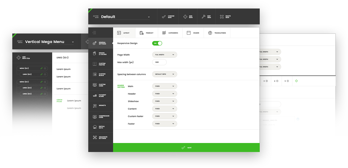 Theme options